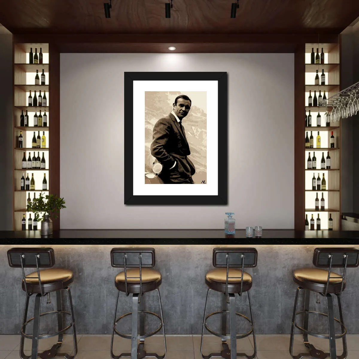 007 Sean Connery Illustration II Wall Art