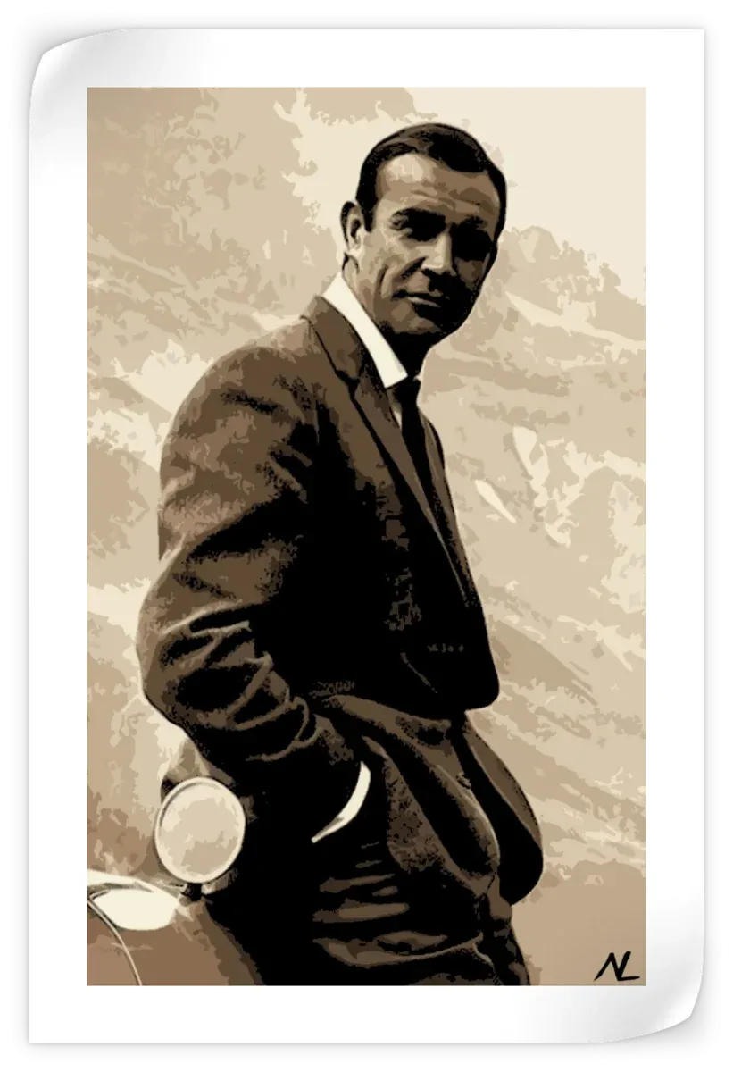 007 Sean Connery Illustration II Wall Art