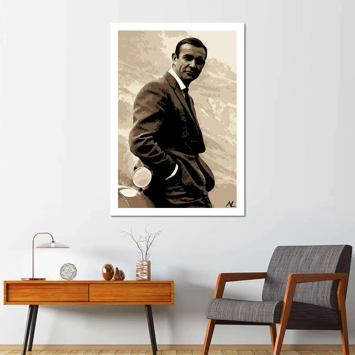 007 Sean Connery Illustration II Wall Art