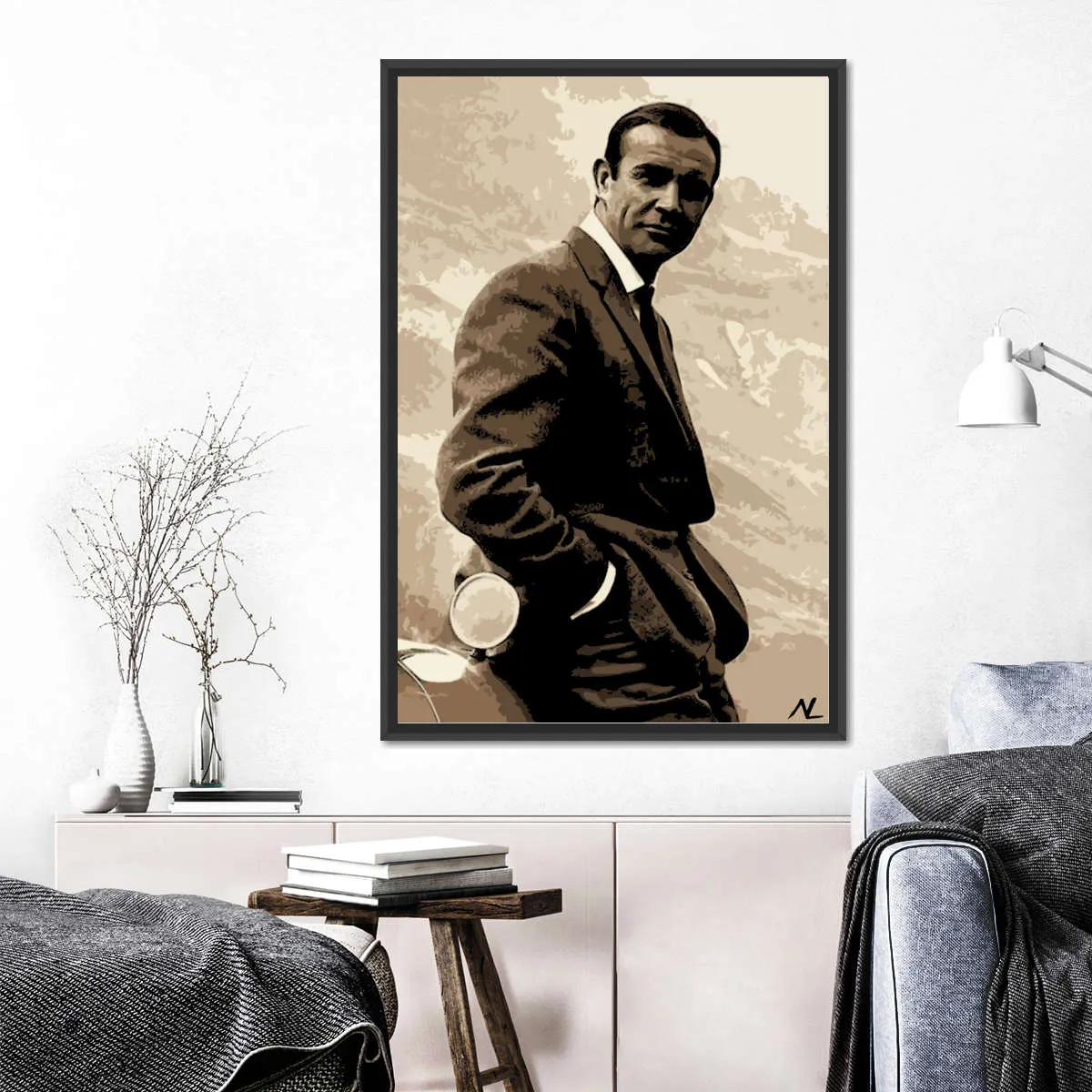 007 Sean Connery Illustration II Wall Art