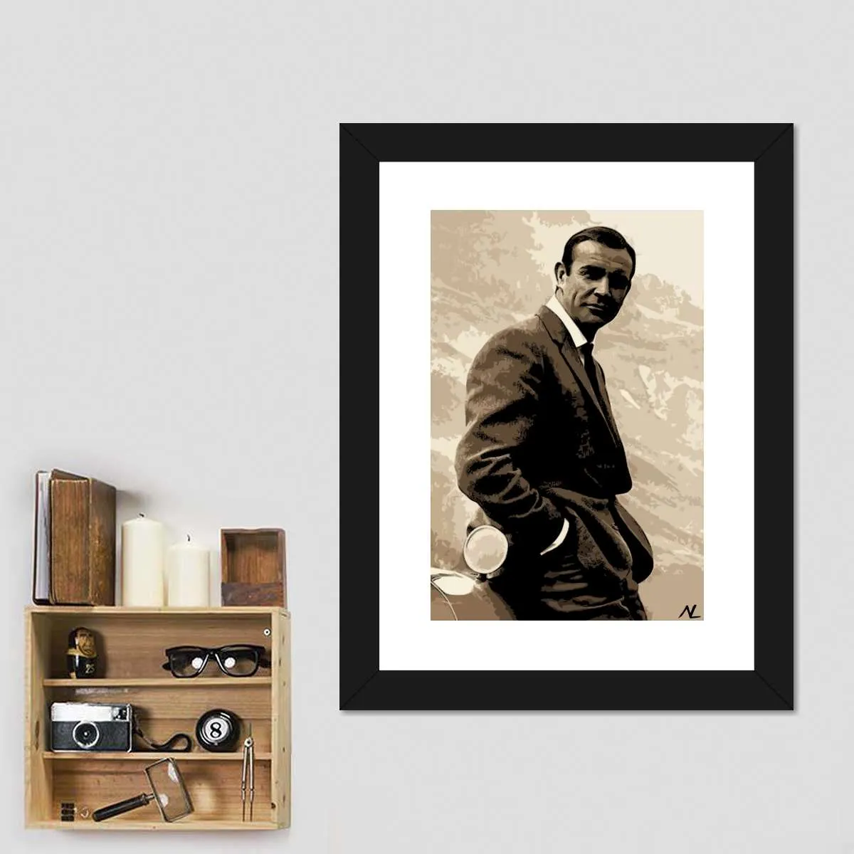 007 Sean Connery Illustration II Wall Art