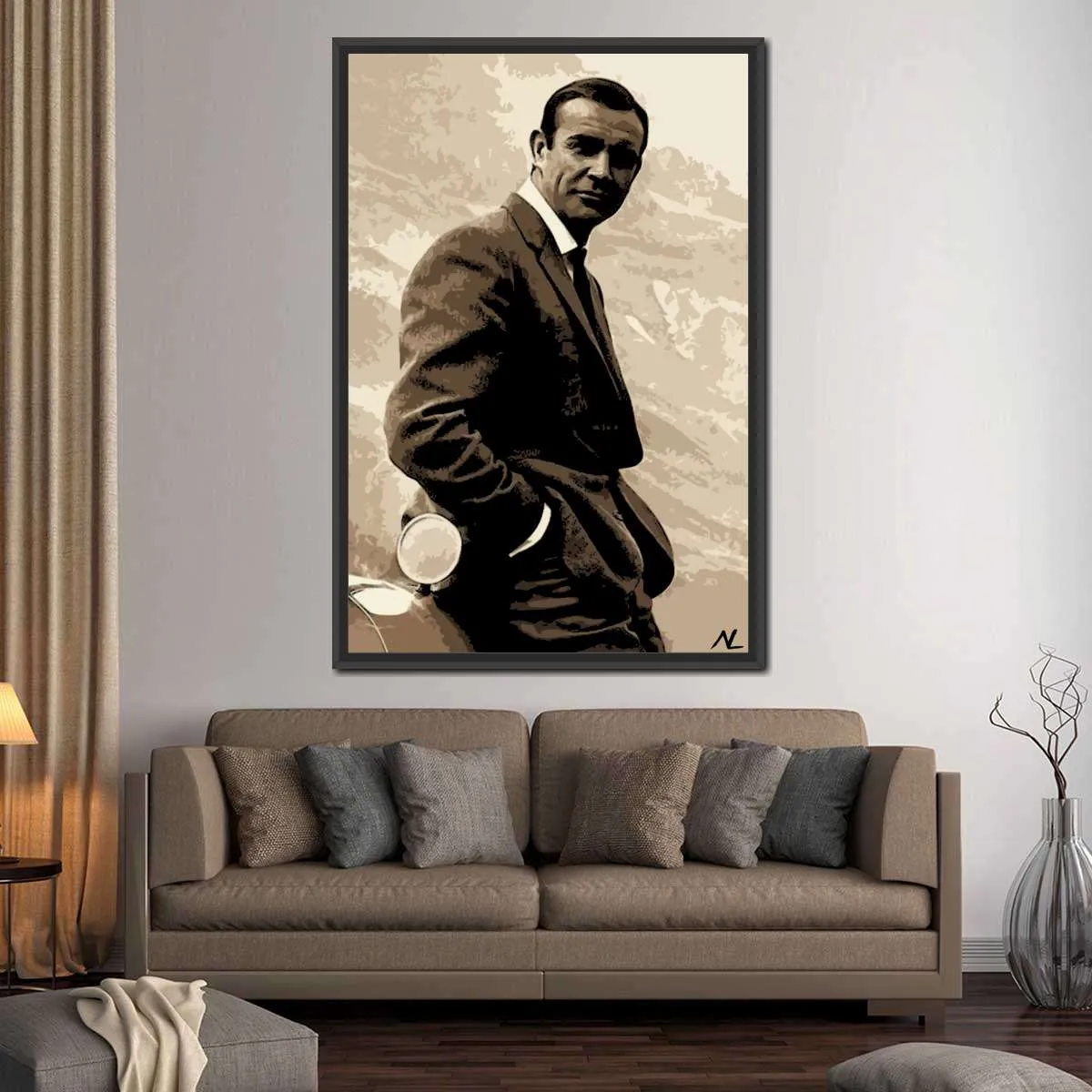 007 Sean Connery Illustration II Wall Art