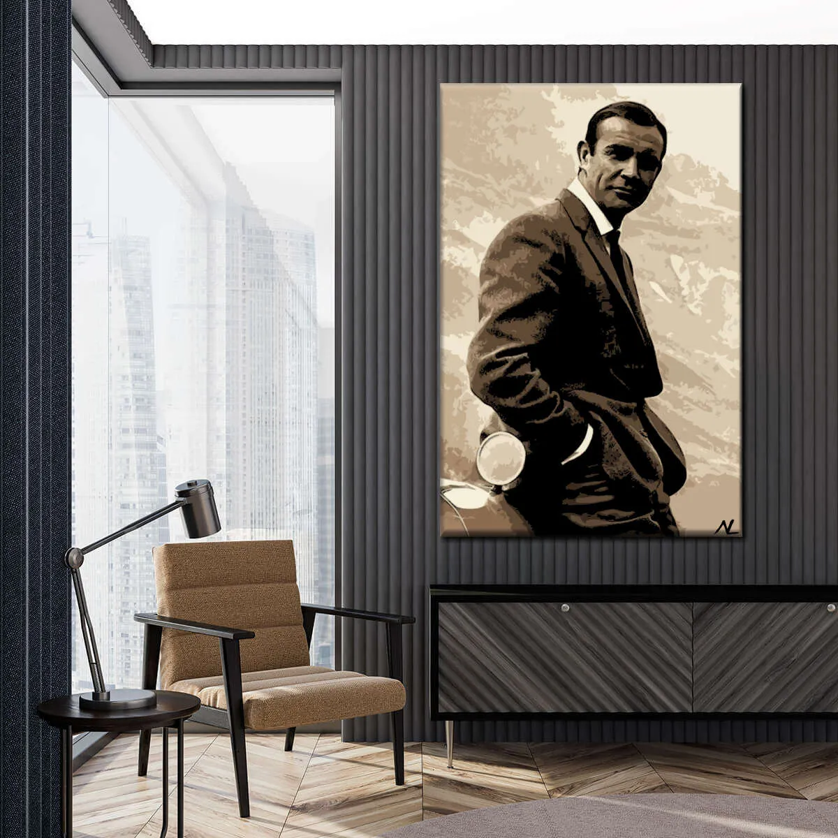 007 Sean Connery Illustration II Wall Art