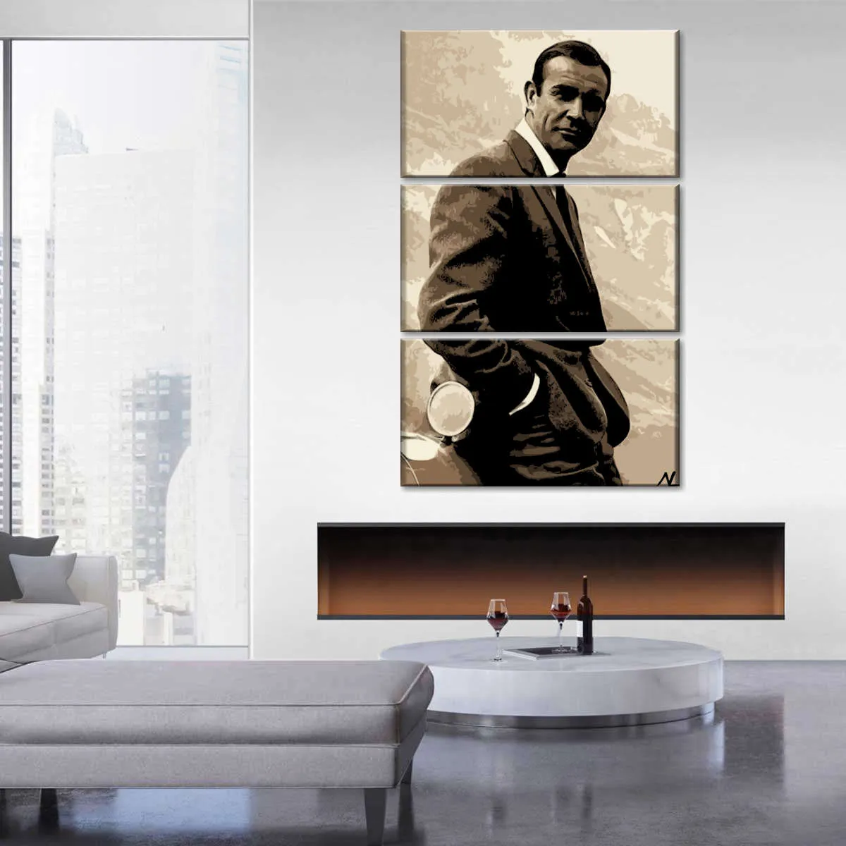 007 Sean Connery Illustration II Wall Art