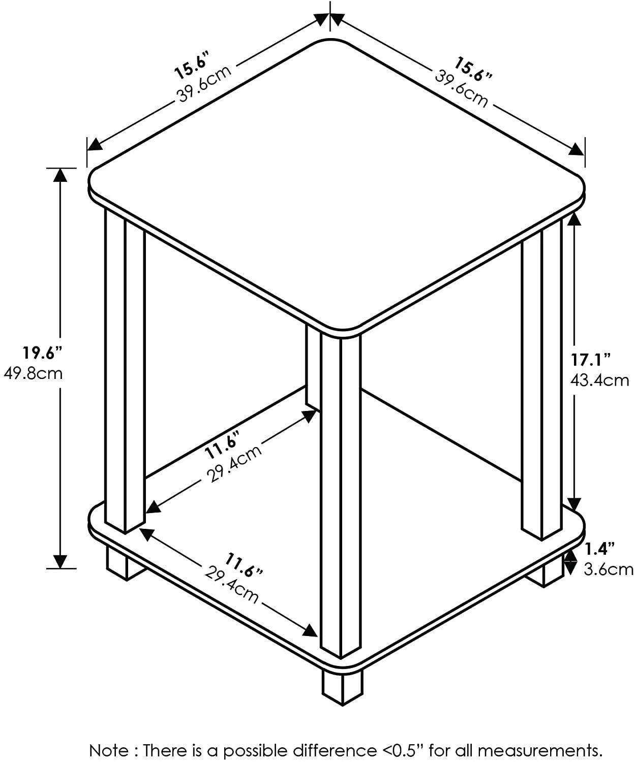 2 Compartment Square Rack