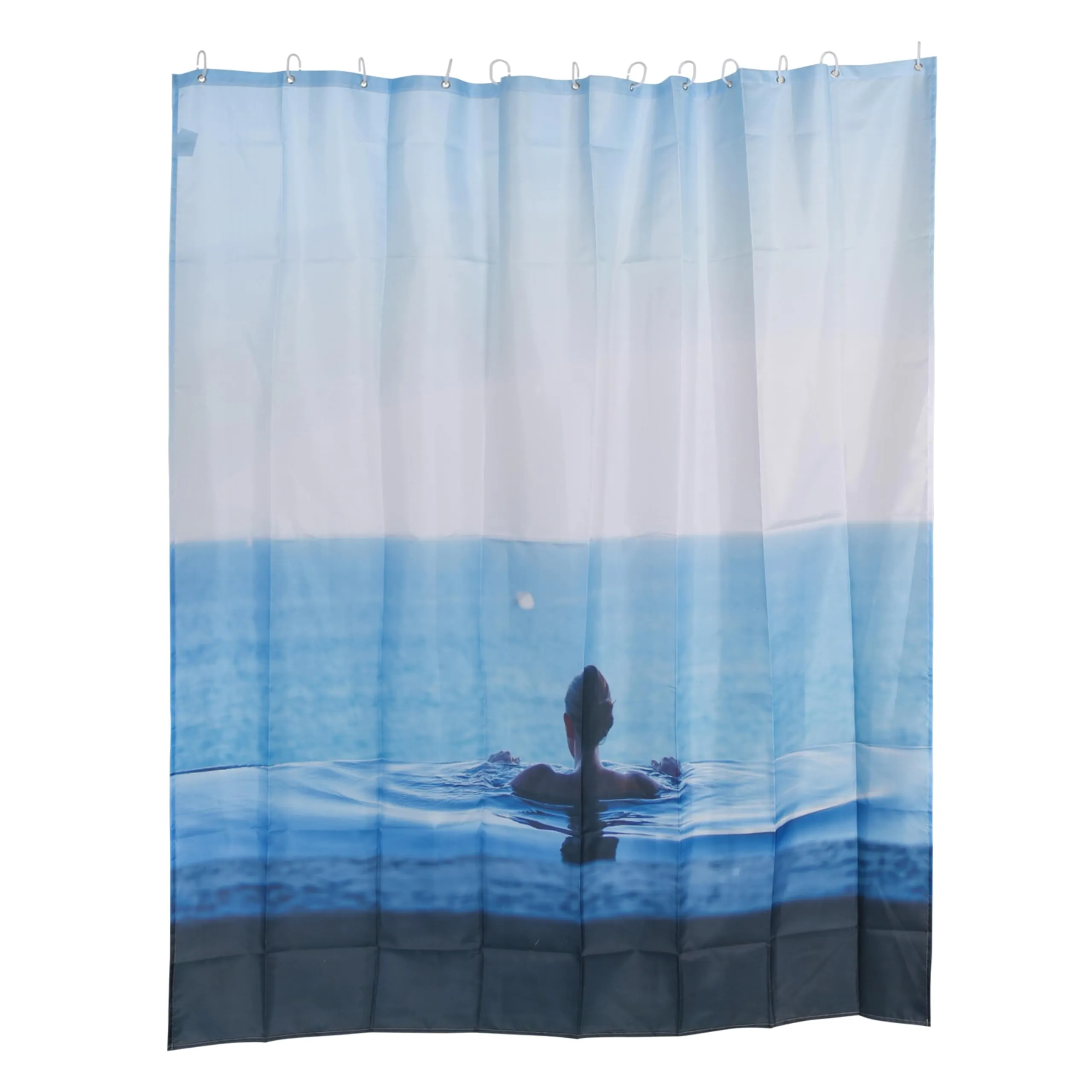 2lb Depot  Bathroom Shower Curtain Luxury Blue Lady Dcor - 70''X70''Beautiful