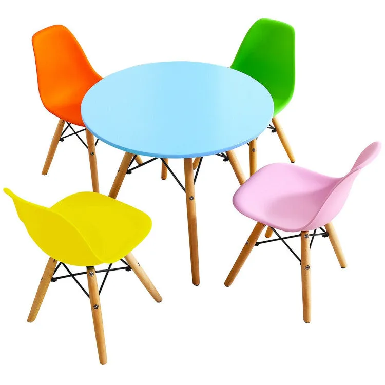 5-Piece Kids Table & Chairs Set with 4 Armless Chairs