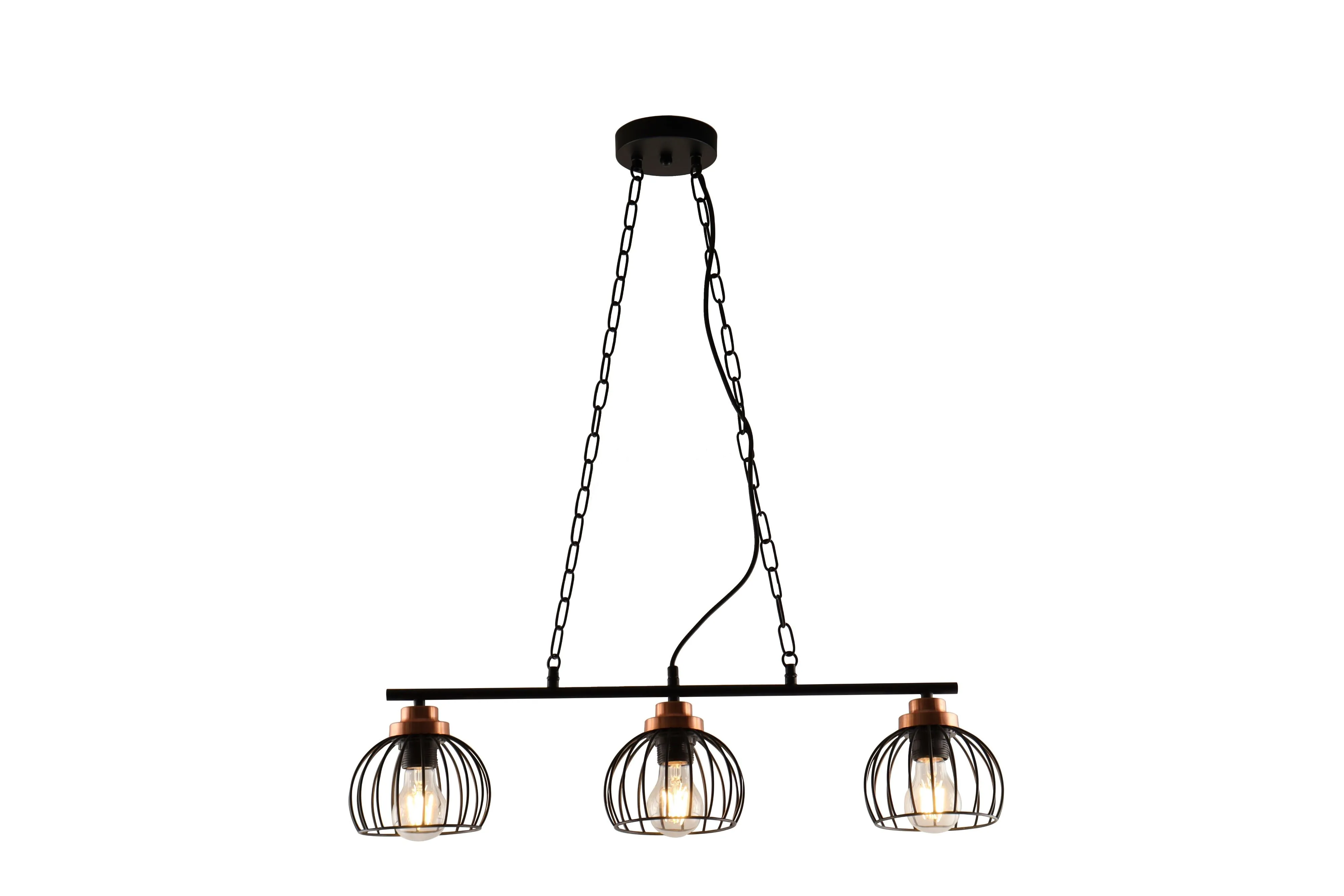 5047 3 Light Pendant Light in Black