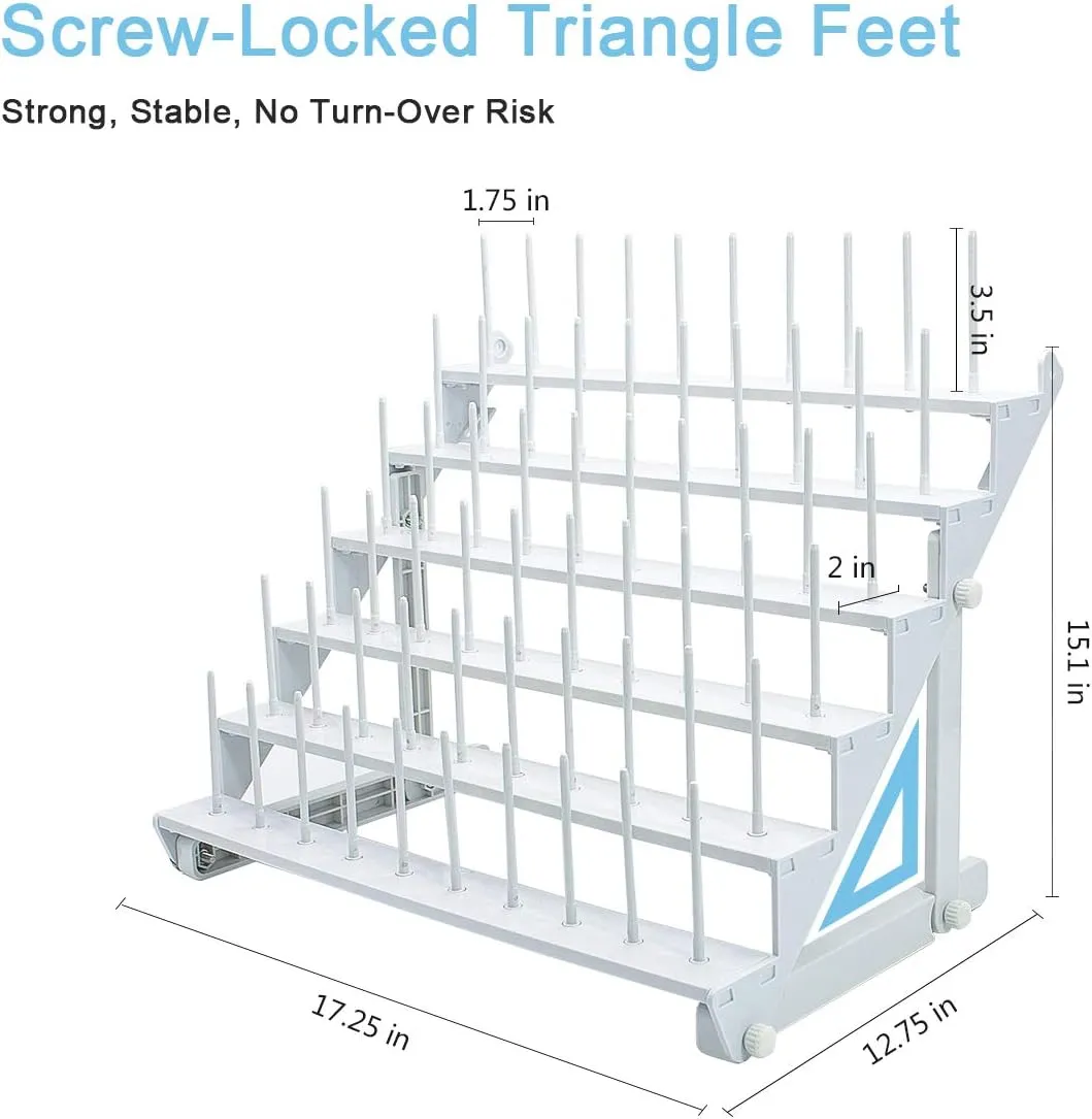 60-Spool Thread Stand with Adjustable Legs