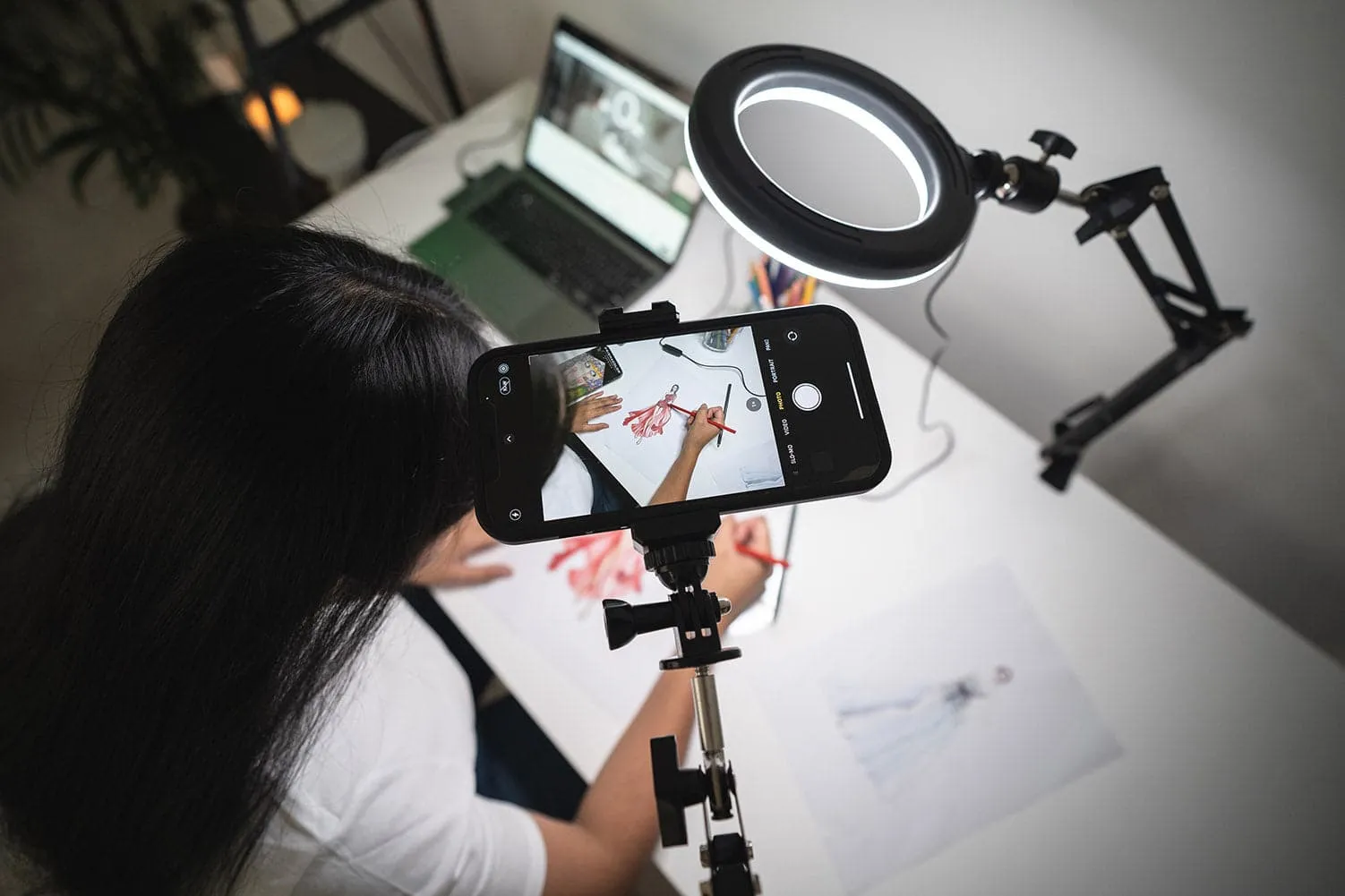 6" Ring Light with Smartphone Holder Tabletop Lighting Kit - 'Inner Artist Plus II'