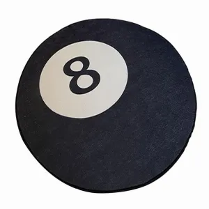 8 Ball Black Pool Aesthetic Room Decor Round Carpet