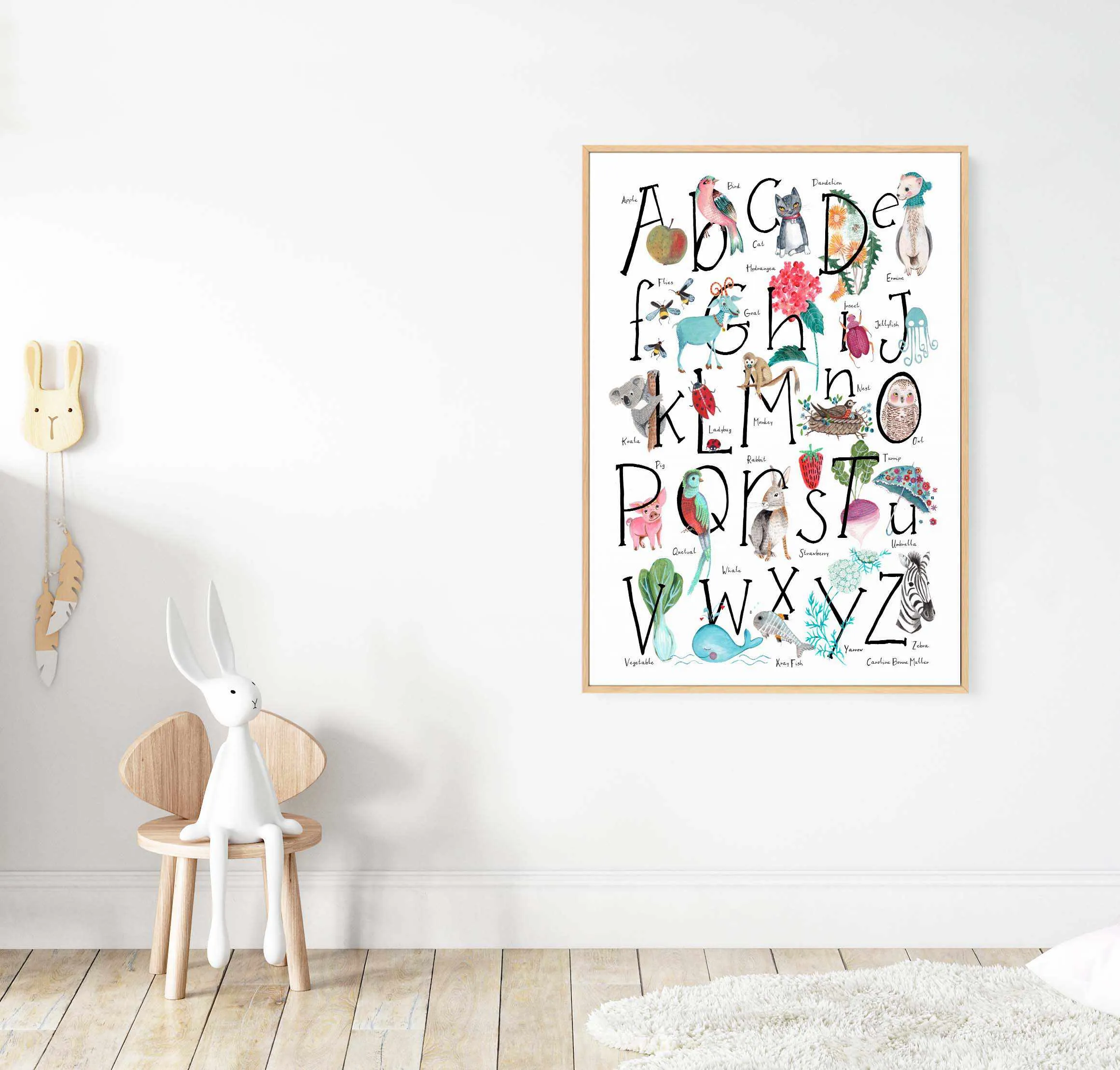 ABC Illustration by Caroline Bonne Muller | Framed Canvas Art Print