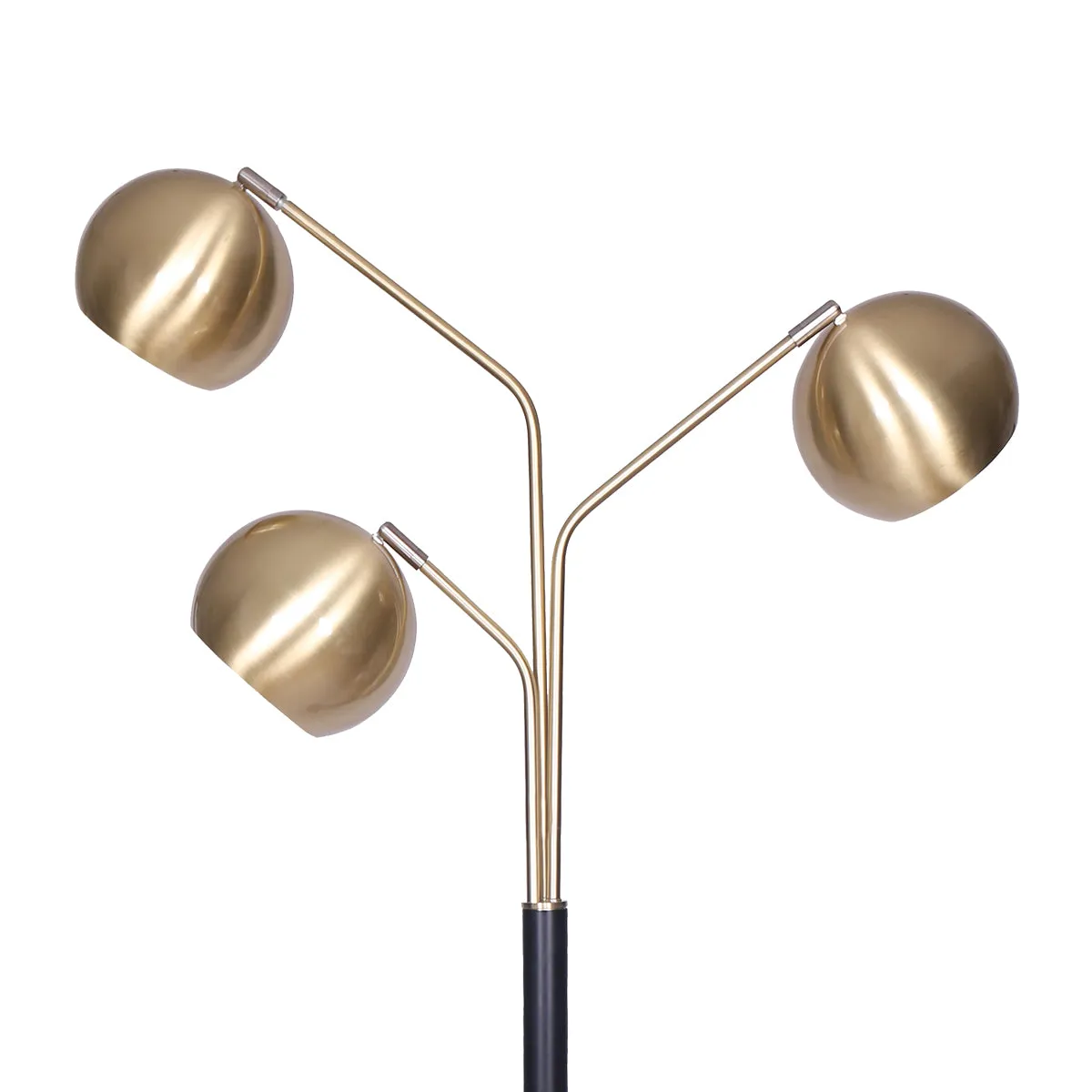 Adjustable 3-Arm Arc Lamp with Gold Finish & Black Base