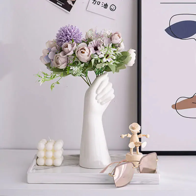 Artistic Ceramic Hand Vase for Unique Home Decor