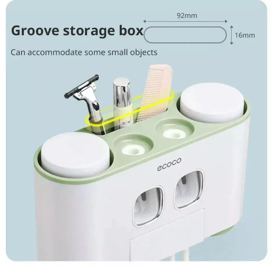 Automatic Toothpaste Squeezer Toothbrush Holder Set