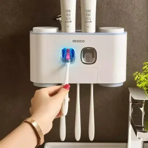 Automatic Toothpaste Squeezer Toothbrush Holder Set