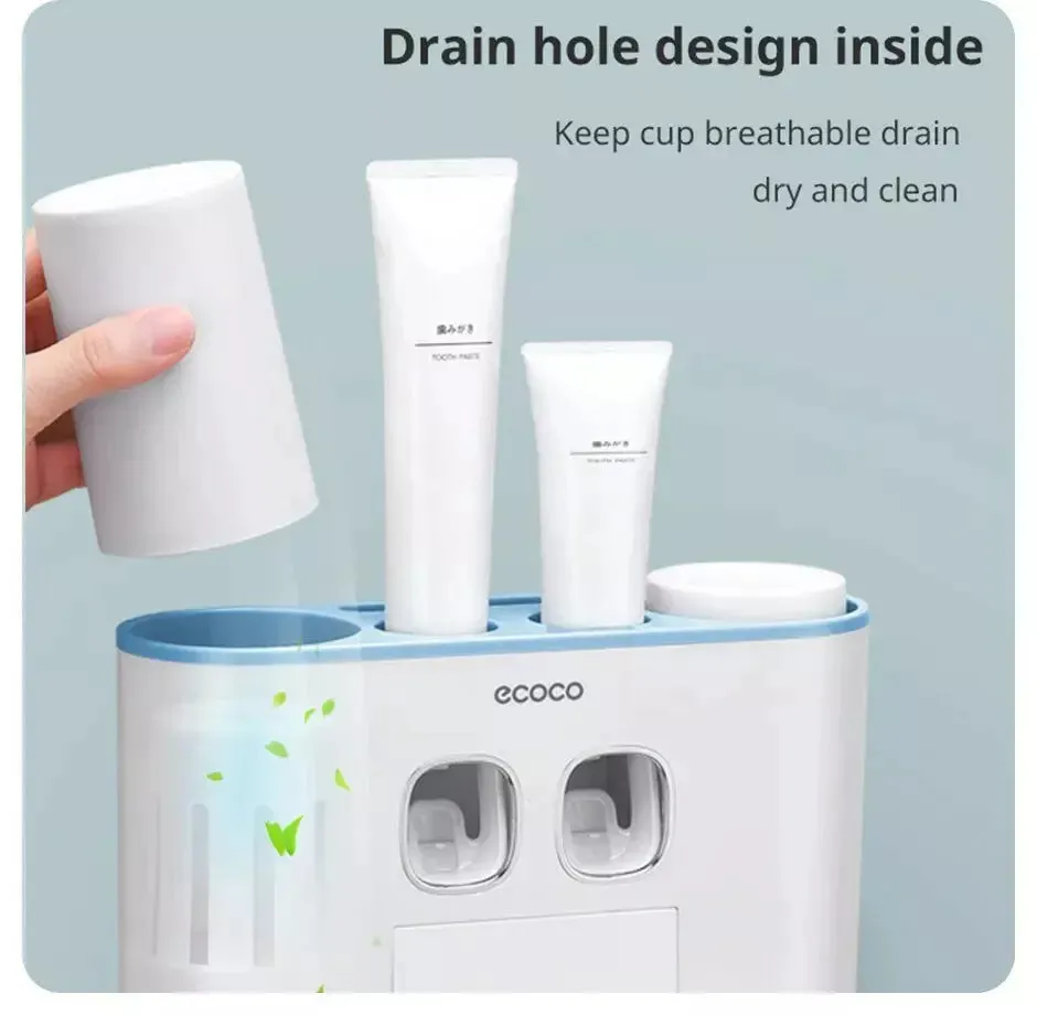 Automatic Toothpaste Squeezer Toothbrush Holder Set