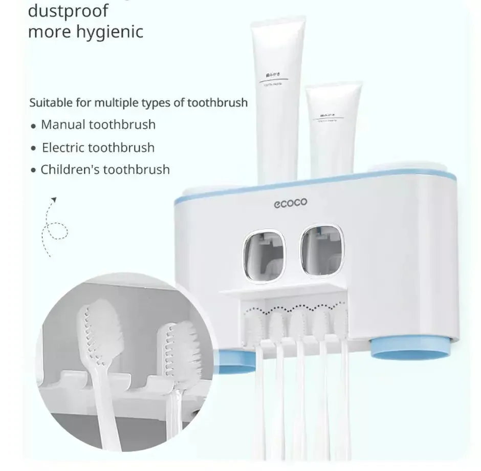 Automatic Toothpaste Squeezer Toothbrush Holder Set