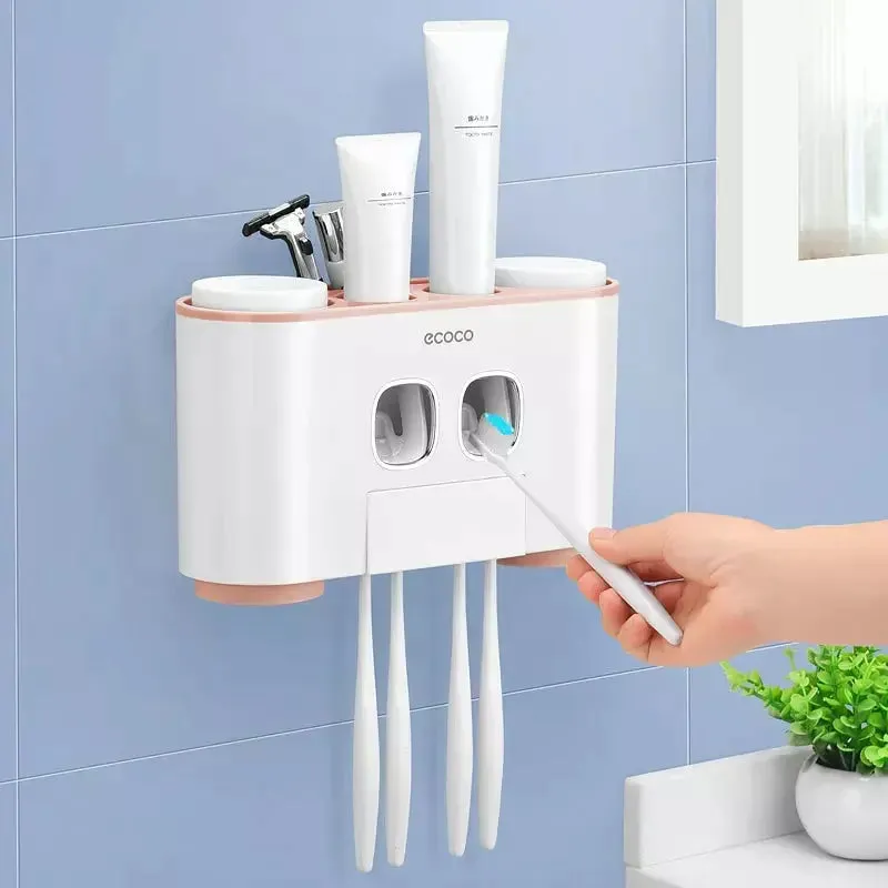 Automatic Toothpaste Squeezer Toothbrush Holder Set