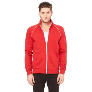 Bella   Canvas Men's Canvas Red/White Piped Fleece Jacket