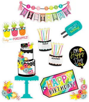 Birthday Bulletin Board Set | Simply Stylish Tropical Pineapple | UPRINT | Schoolgirl Style