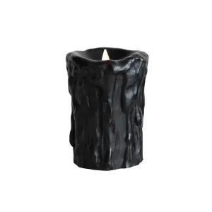 BLACK FLAMELESS LED PILLAR CANDLE