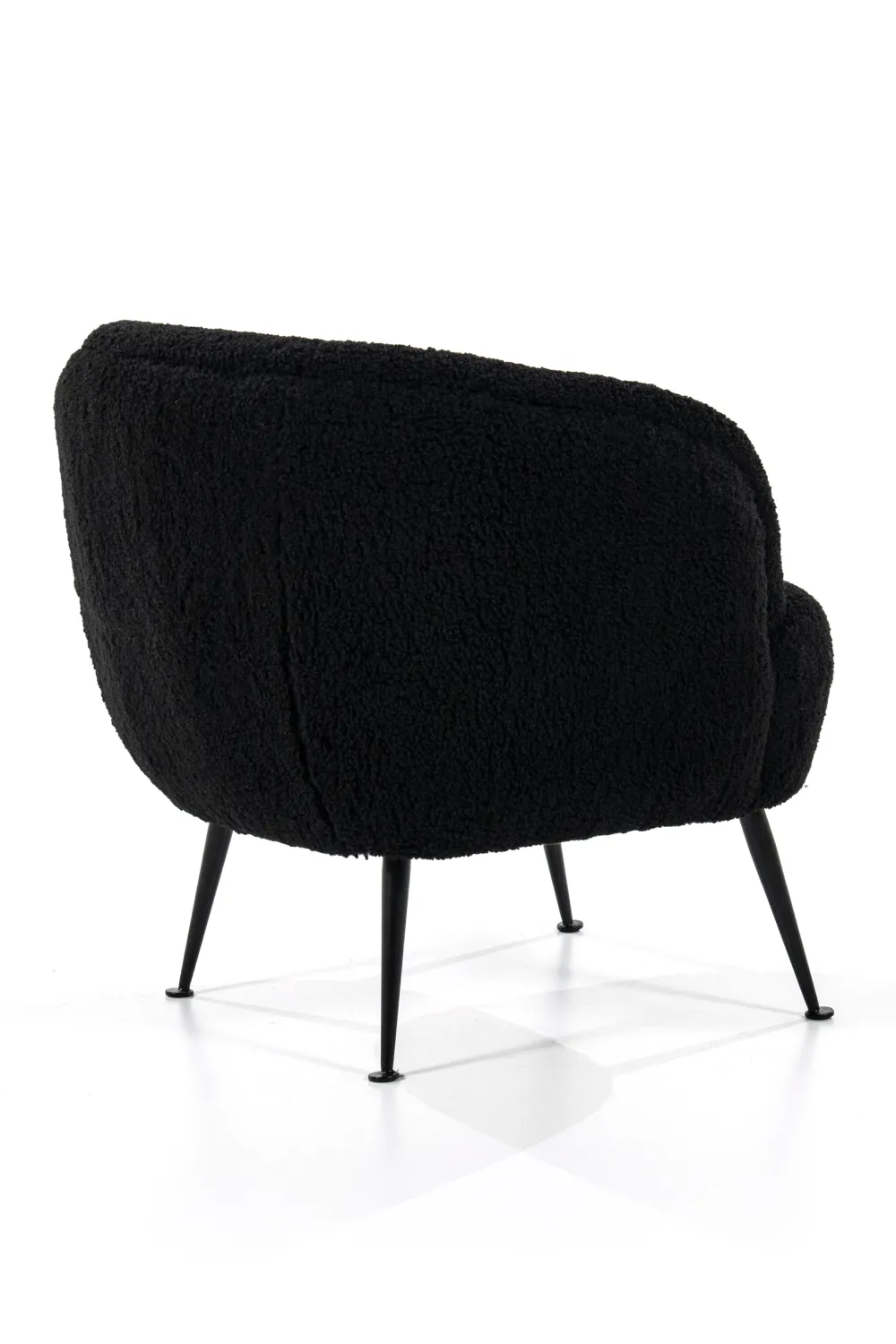 Black Vegan Shearling Lounge Chair | By-Boo Babe