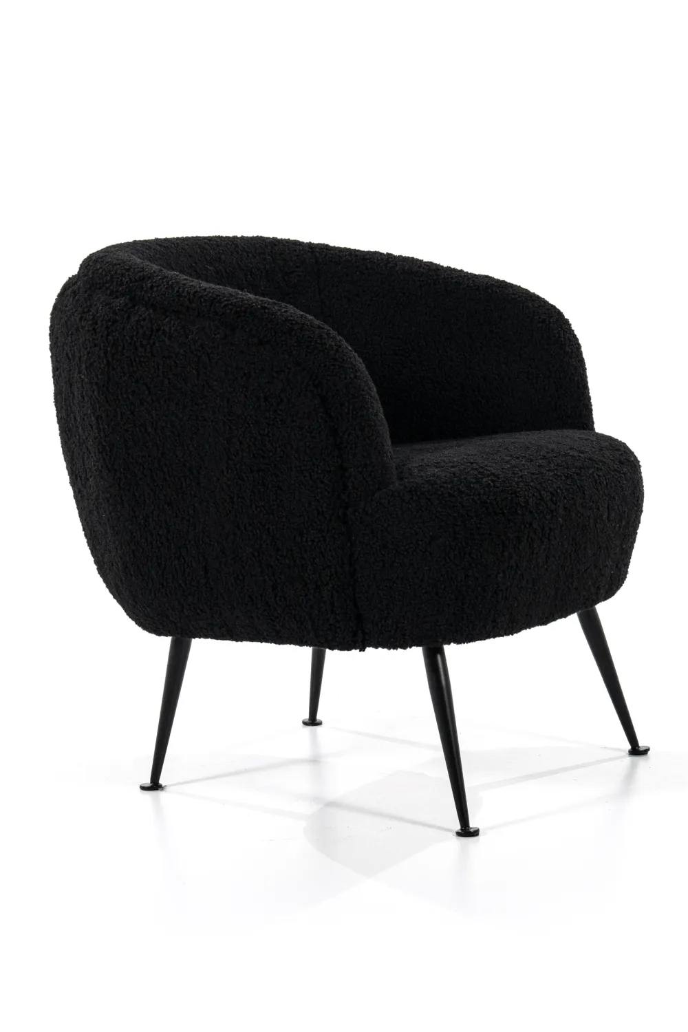 Black Vegan Shearling Lounge Chair | By-Boo Babe