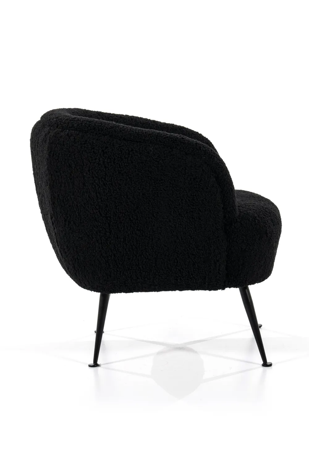 Black Vegan Shearling Lounge Chair | By-Boo Babe