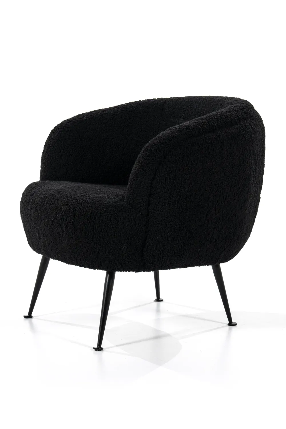 Black Vegan Shearling Lounge Chair | By-Boo Babe