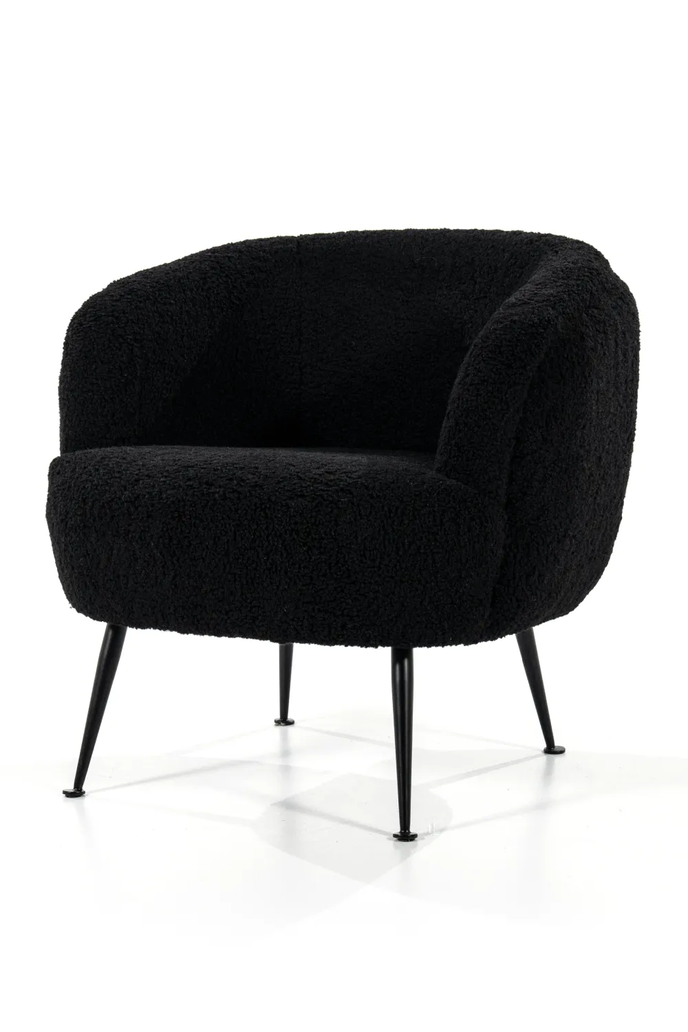 Black Vegan Shearling Lounge Chair | By-Boo Babe