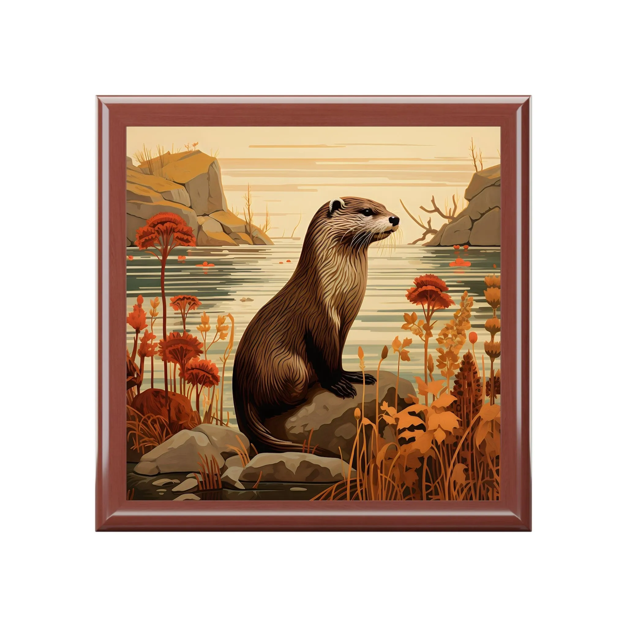 BOHO Otter Art Print Gift and Jewelry Box