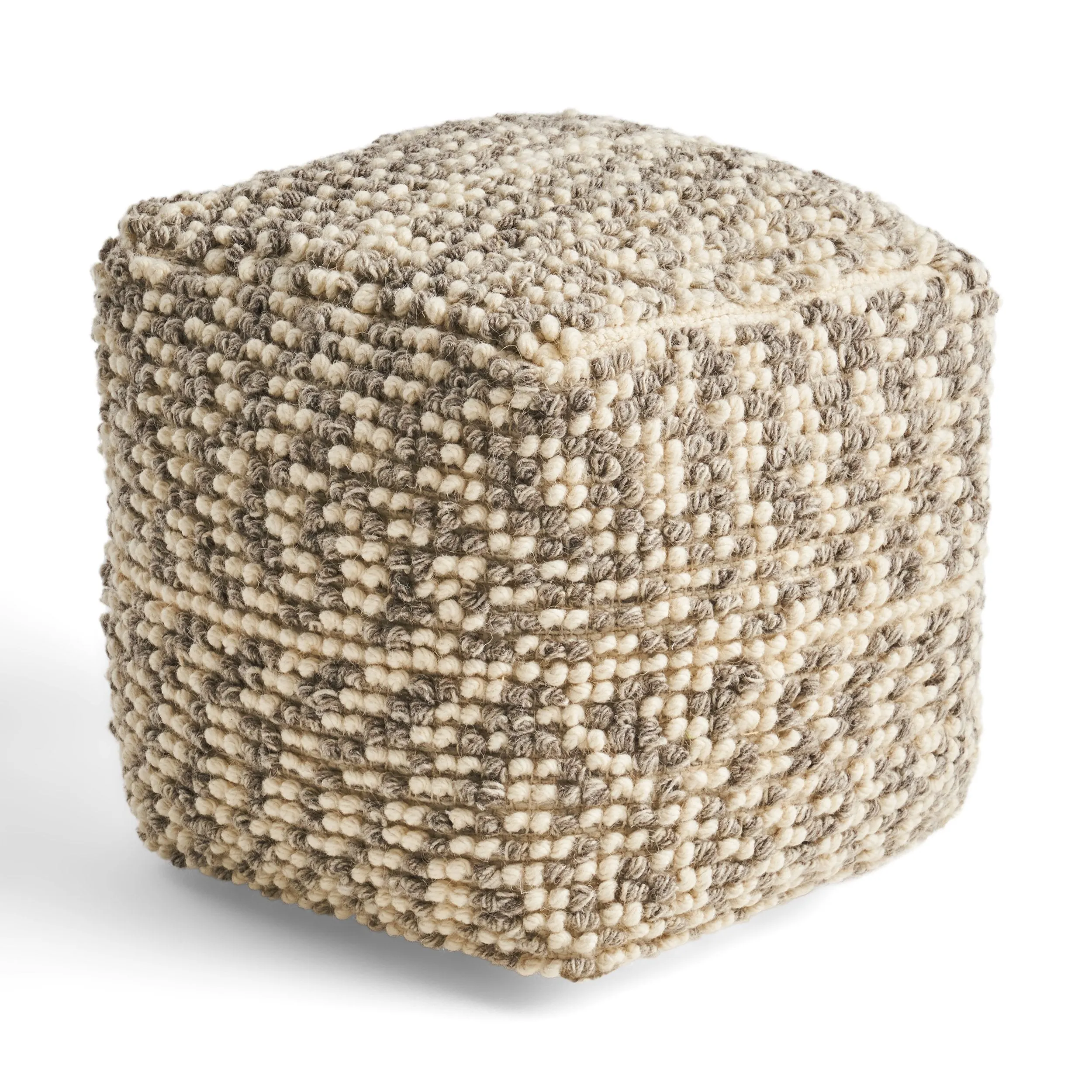 Boho Wool and Cotton Ottoman Pouf - NH823903