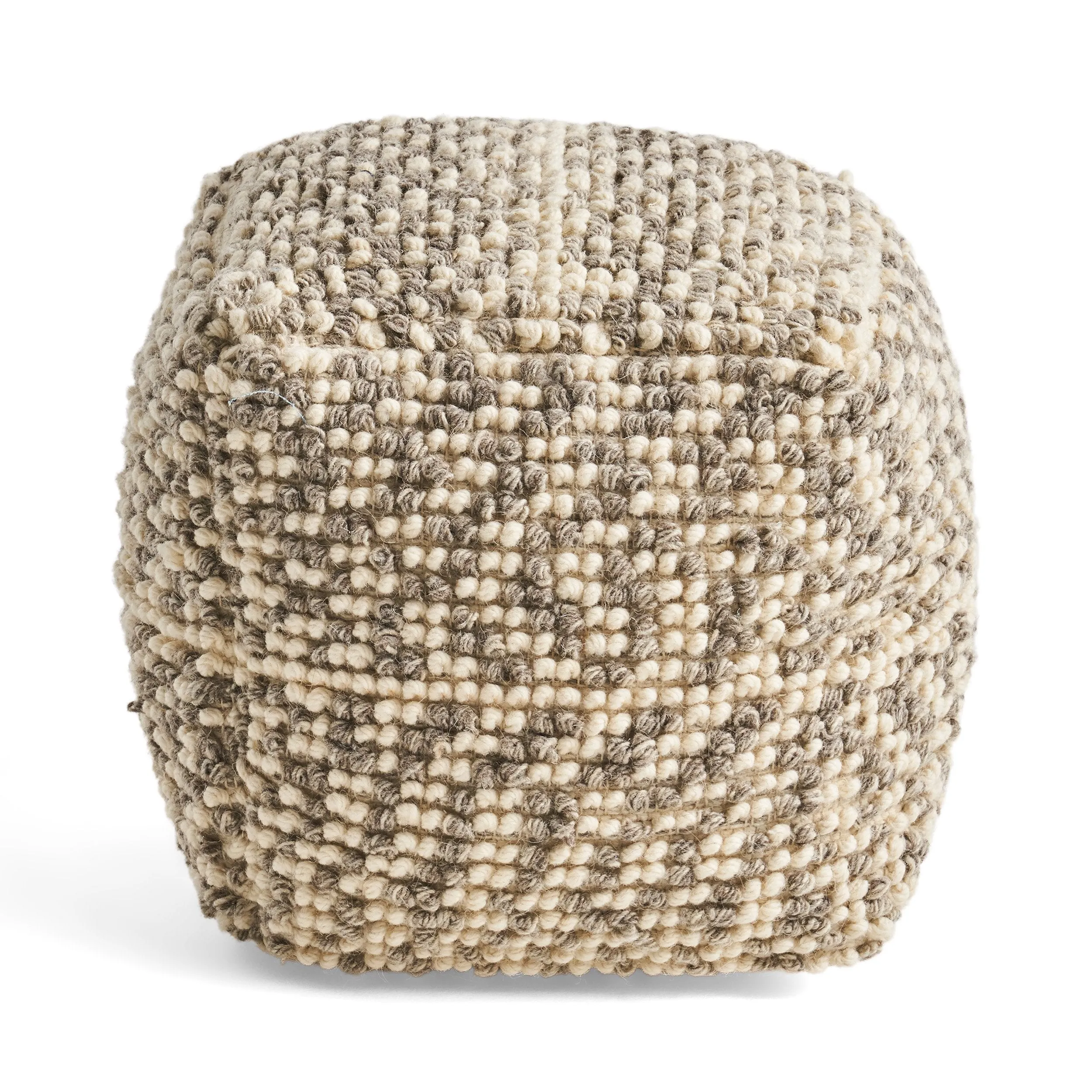 Boho Wool and Cotton Ottoman Pouf - NH823903