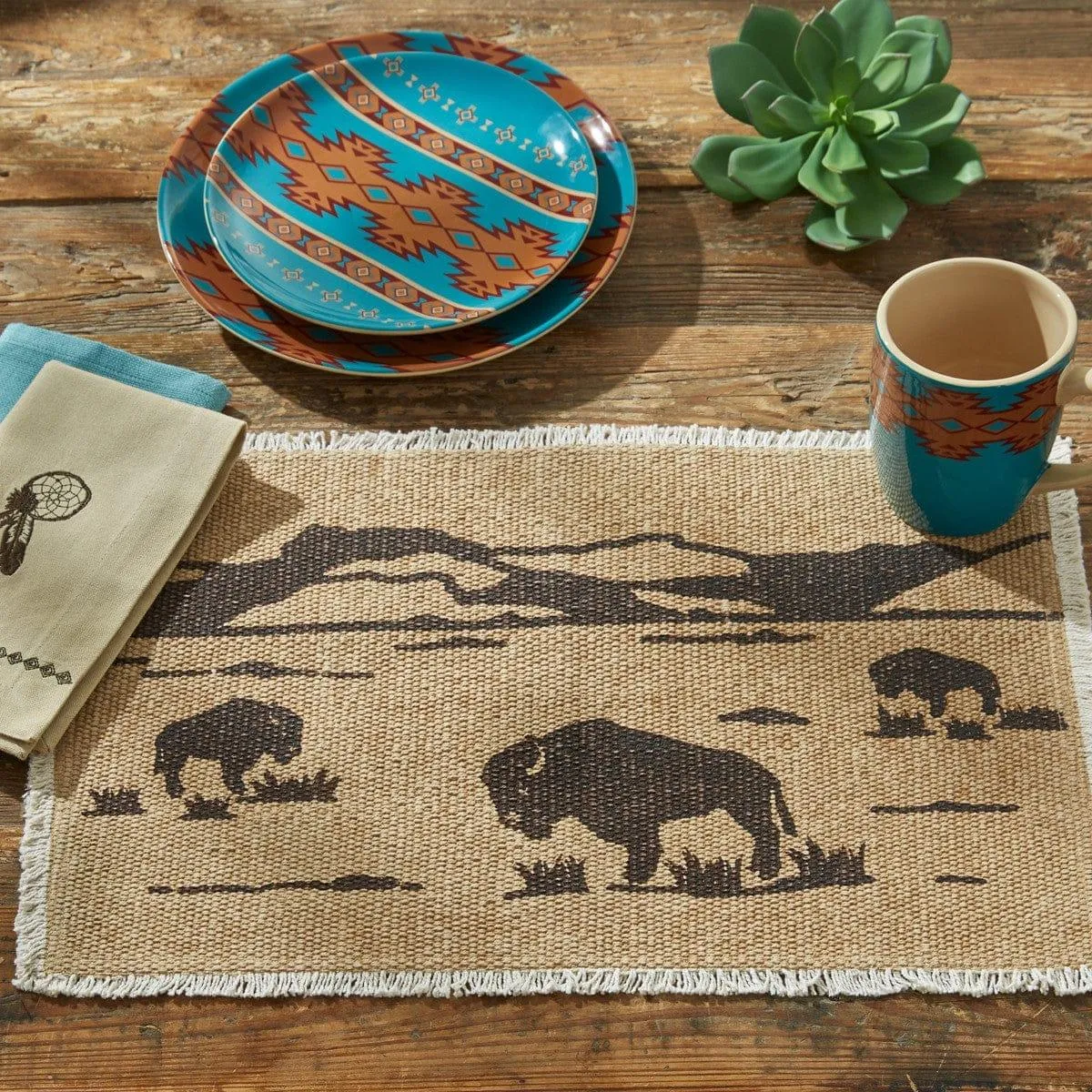 Buffalo Woven Placemats - 4-pc Set