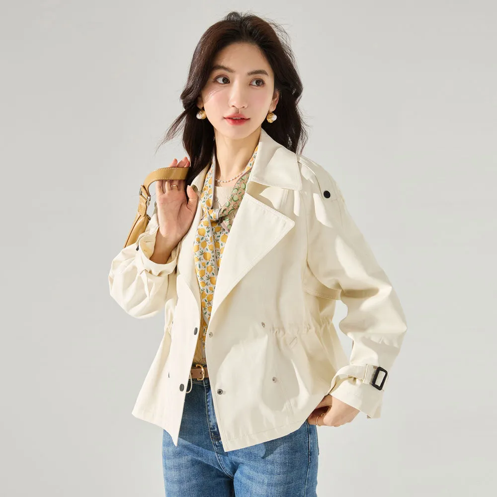 Comfortable Cotton, Not Easy To Wrinkle, Good Texture, Short Trench Coat