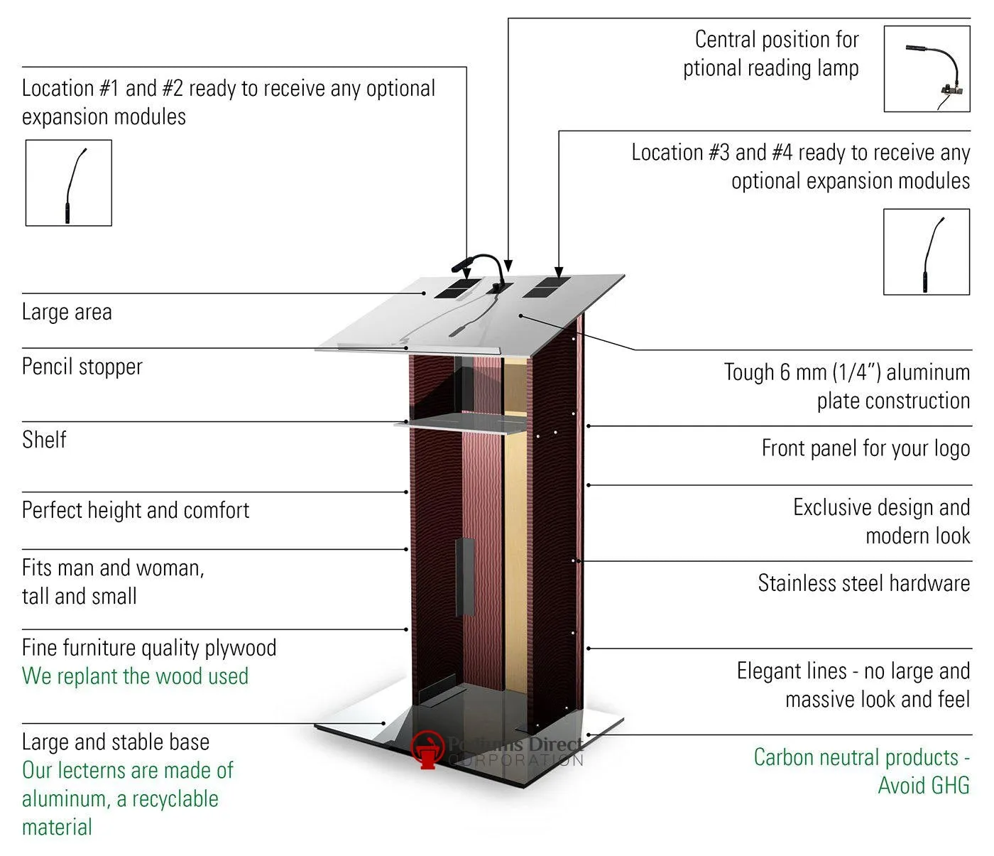 Contemporary Lectern and Podium K-2 - FREE SHIPPING!