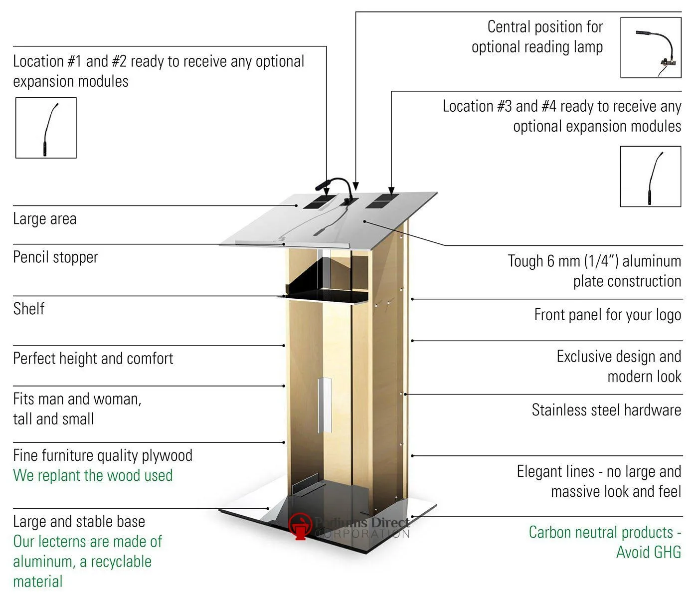 Contemporary Lectern and Podium K-2 - FREE SHIPPING!