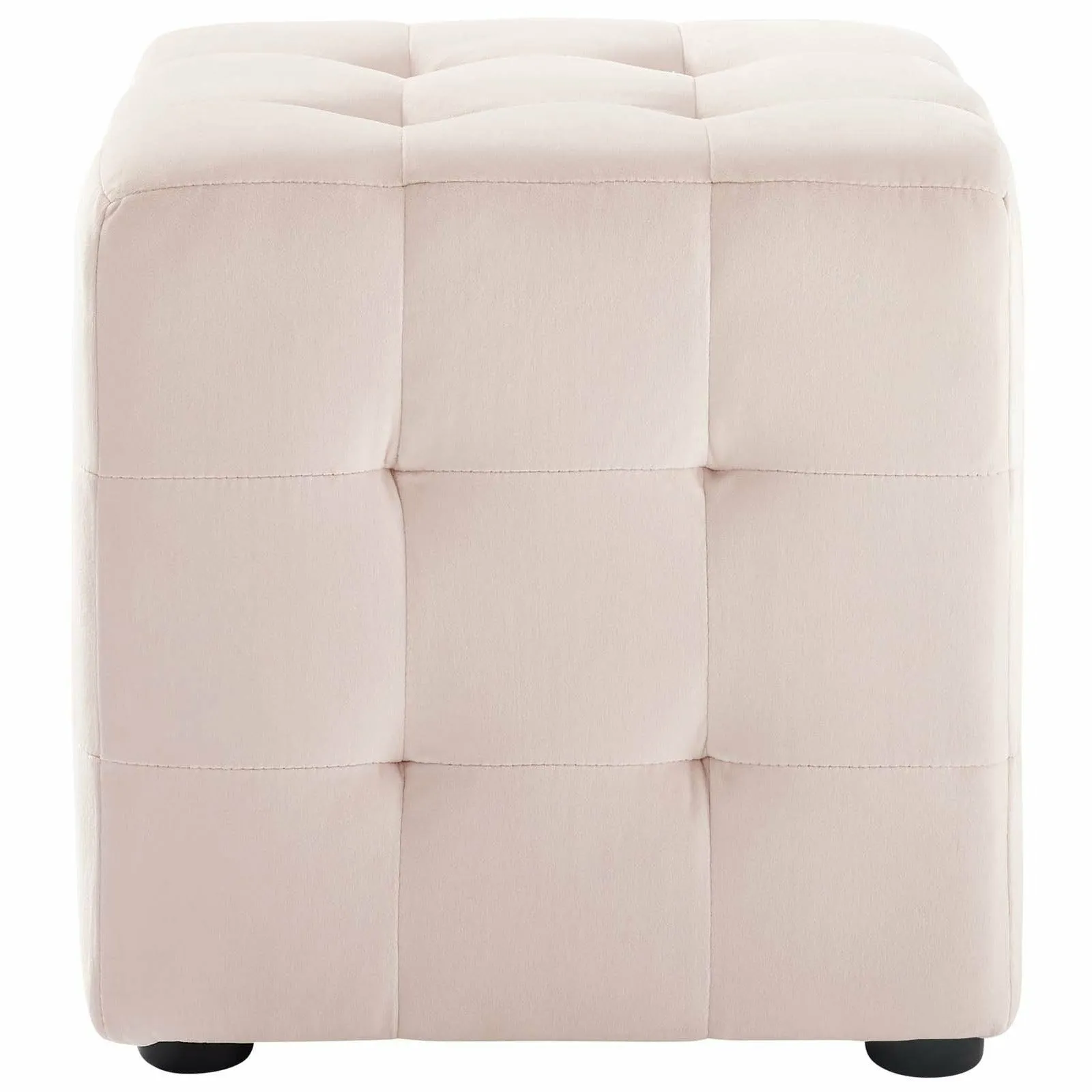 Contour Tufted Cube Performance Velvet Ottoman