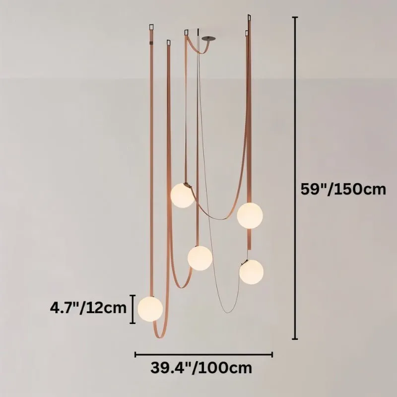 Corium Leather Glass Chandelier