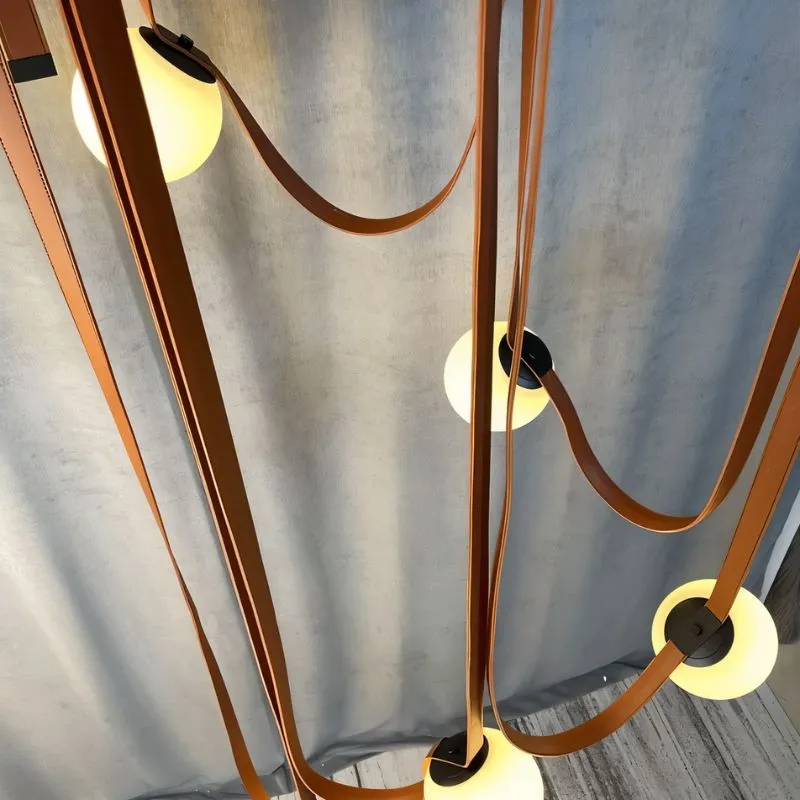 Corium Leather Glass Chandelier