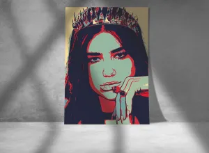 Dua Lipa Custom Printing, Home Decor, Wall Hanging, Custom Music Canvas, Dua Lipa Home Decor