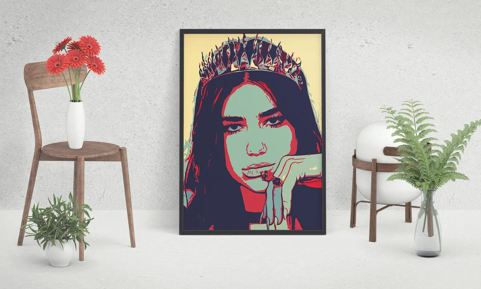 Dua Lipa Custom Printing, Home Decor, Wall Hanging, Custom Music Canvas, Dua Lipa Home Decor