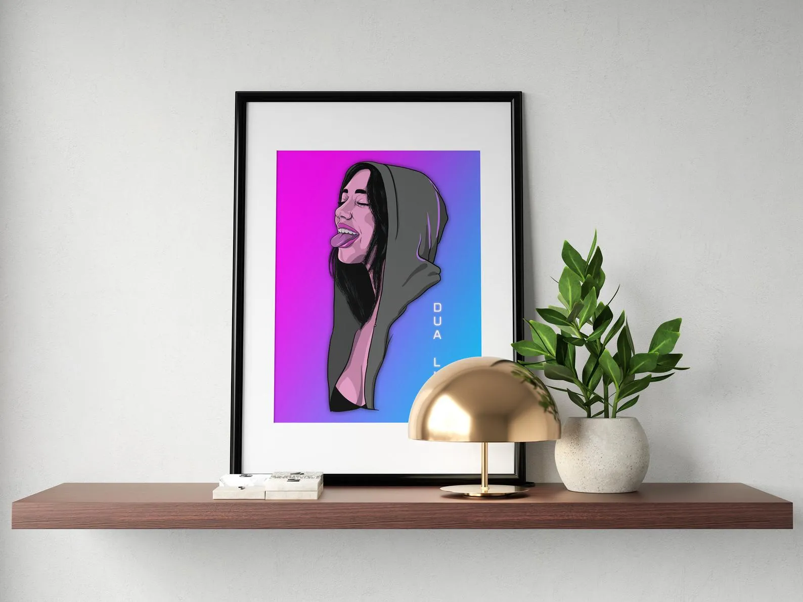 Dua Lipa Custom Printing, Home Decor, Wall Hanging, Custom Music Canvas, Dua Lipa Home Decor