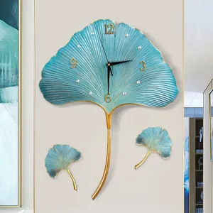 Elegant Leaf Wall Silent Clock