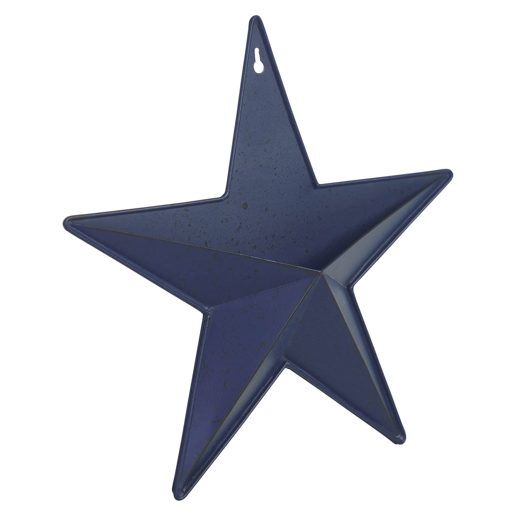 Faceted Metal Star Navy Wall Hanging w/ Pocket 12x12