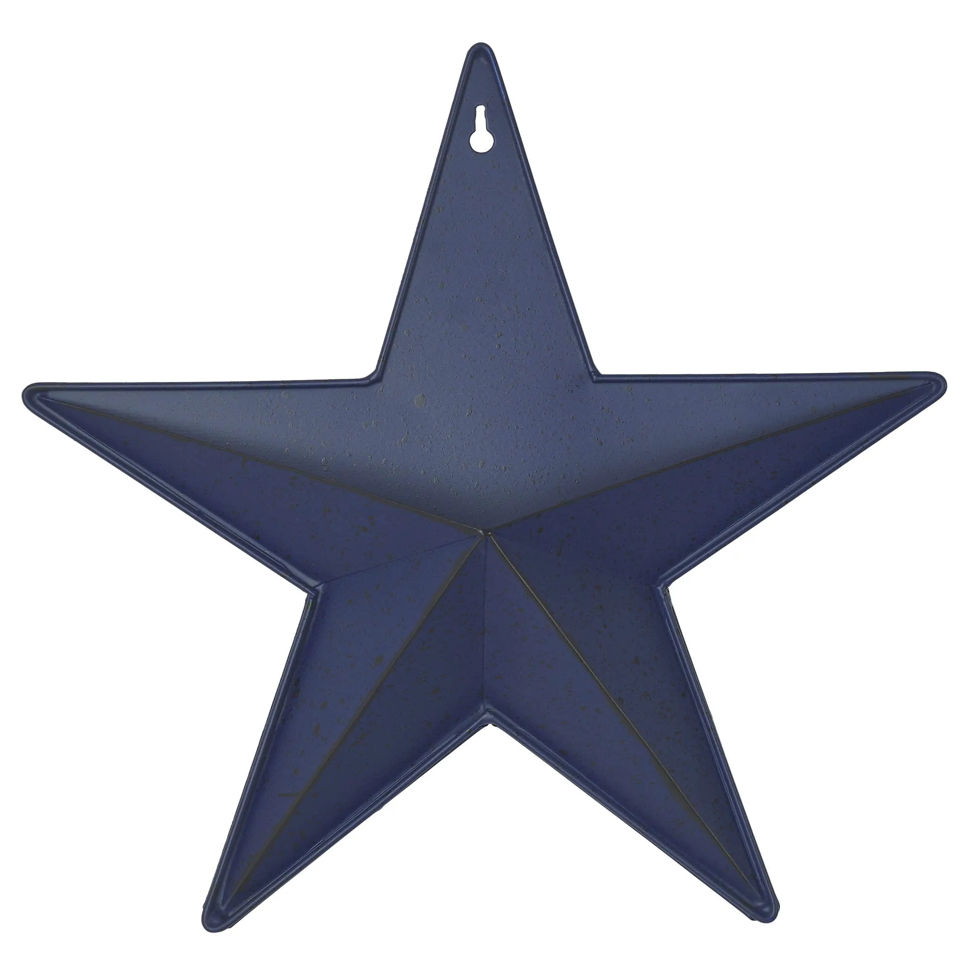 Faceted Metal Star Navy Wall Hanging w/ Pocket 12x12