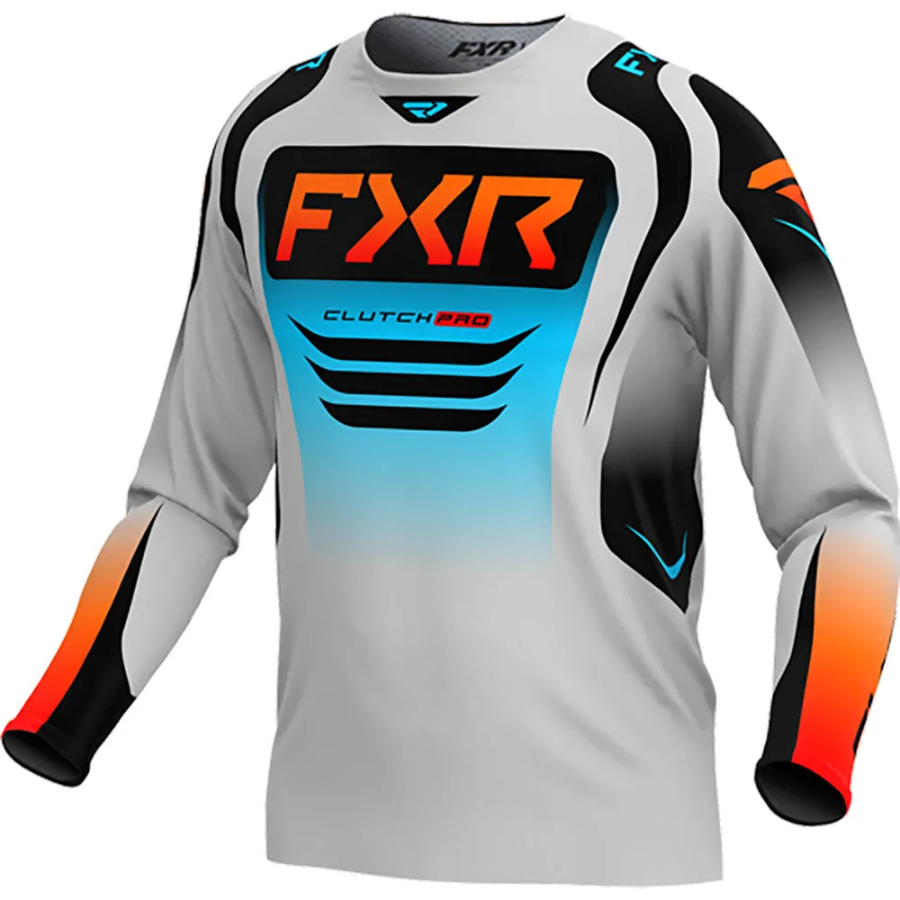 FXR Clutch Pro MX Offroad Jersey Grey/Sky/Orange