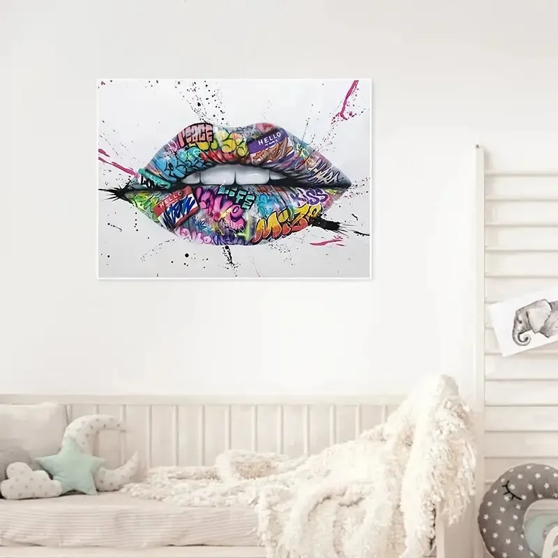 Graffiti Lip Canvas Art Painting