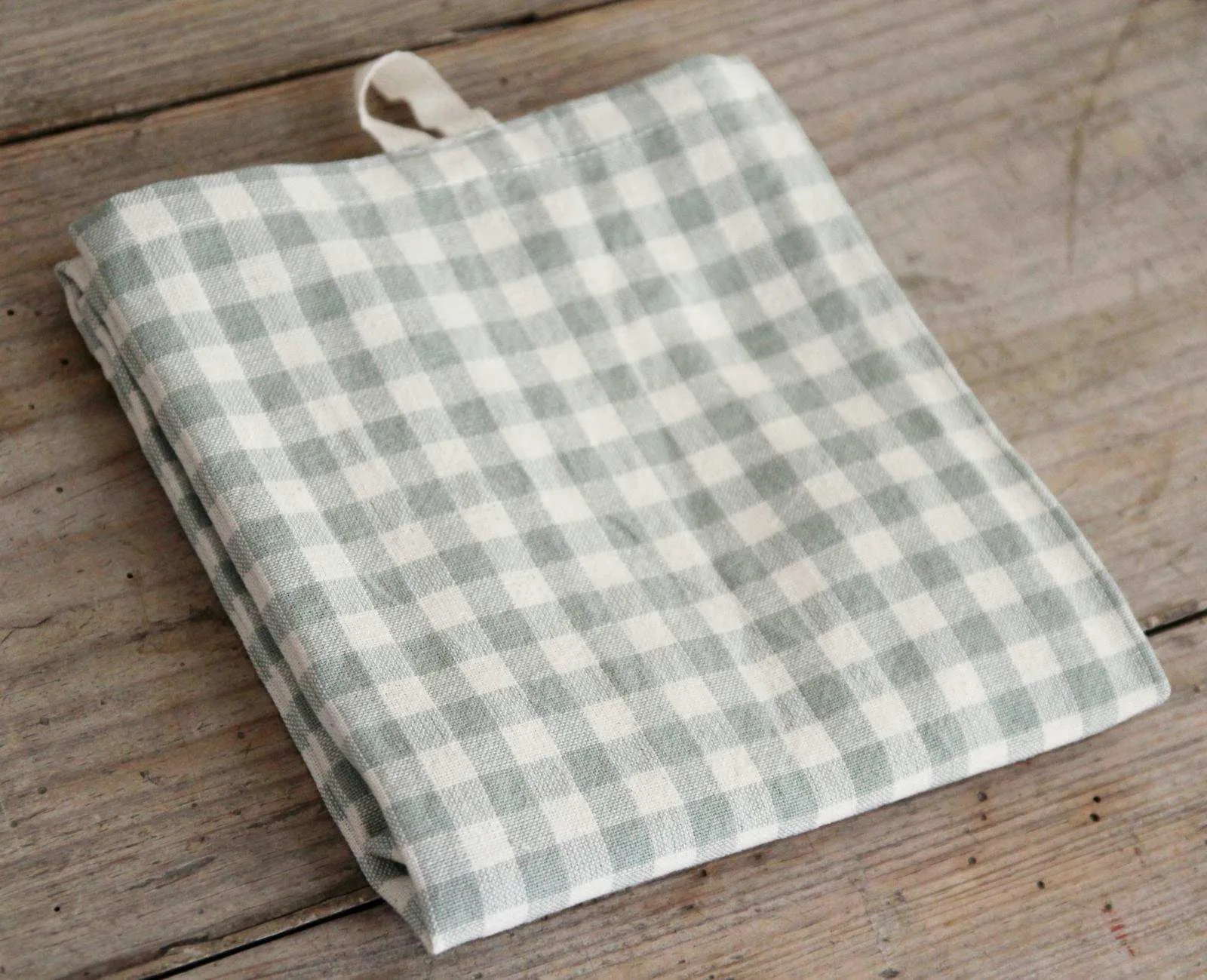 Green Gingham Tea Towel